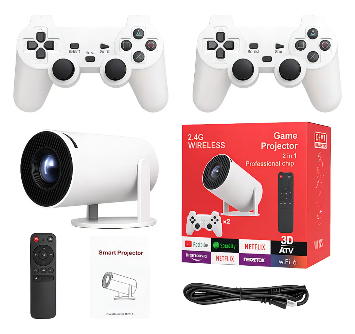 4K HD Proyector con Juegos Retro